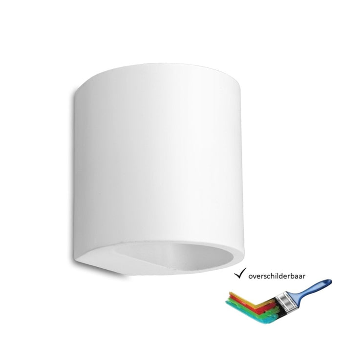 Artdelight Wandlamp Plaster Rond Wit 11cm Ø