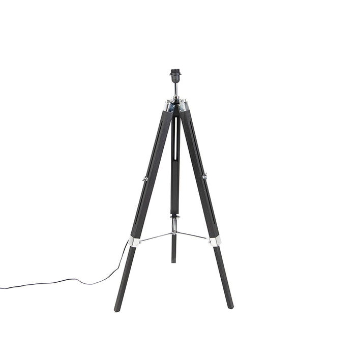 QAZQA Vloerlamp zwart zonder kap - Tripod