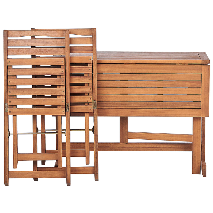 Beliani - LENOLA - Bistroset voor 2 - Lichte houtkleur - Acaciahout