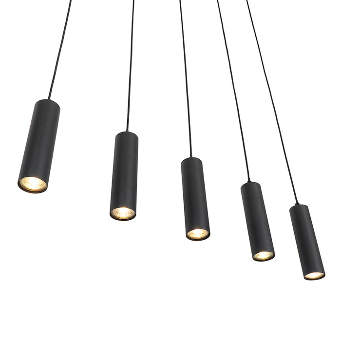 QAZQA Moderne hanglamp zwart 5-lichts - Jeana