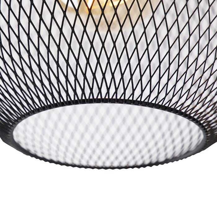 QAZQA Moderne plafondlamp zwart 30 cm - Mesh Ball