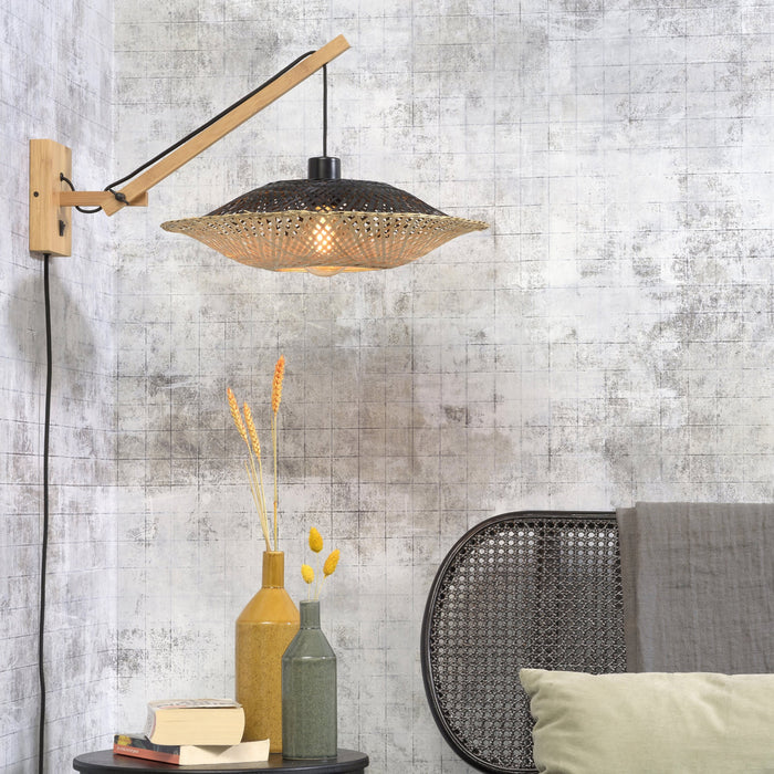 GOOD&MOJO Kalimantan Wandlamp met Arm - Ø44cm - Naturel
