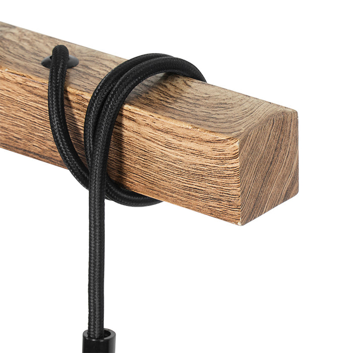 QAZQA Industriële hanglamp bruin met staal 3-lichts - Gallow