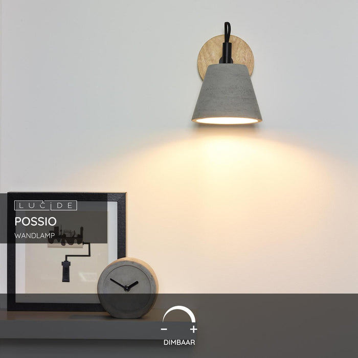 Lucide POSSIO Wandlamp - Grijs