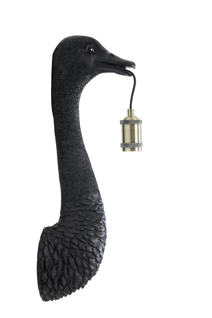 Light & Living Wandlamp Ostrich - Zwart - 18x15.5x57.5cm