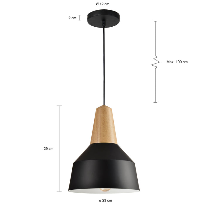 QUVIO Hanglamp met metaal en aluminium - QUV5067L-BLACK