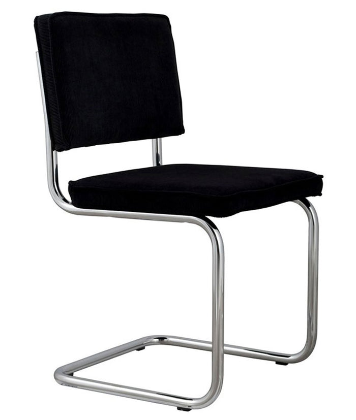 Zuiver Ridge Eetkamerstoel - Ribstof - Zwart