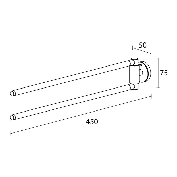 Tiger Urban Handdoekrek 2-armig - Zwart