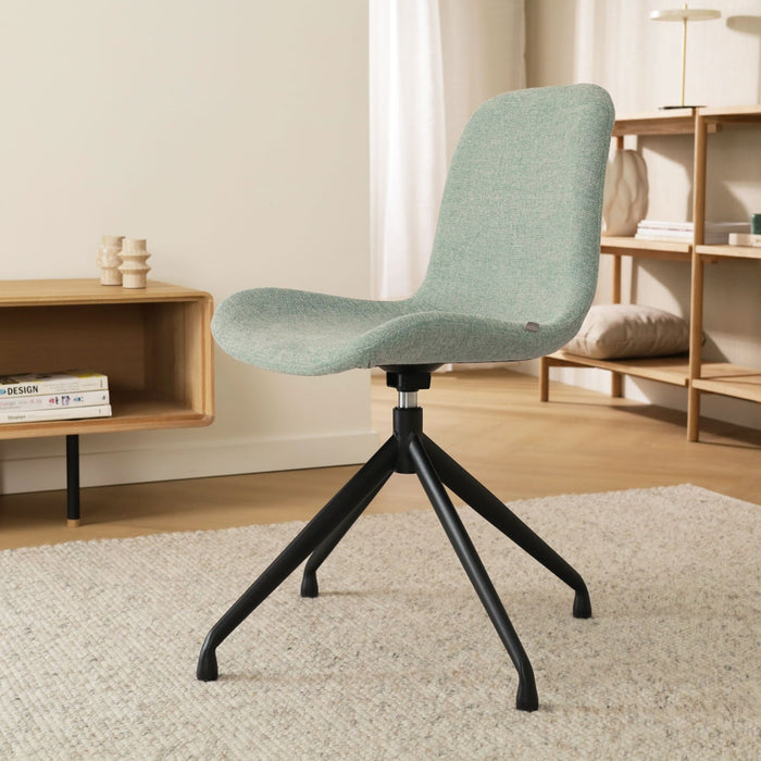 Nolon Nola-Fé Eetkamerstoel Zacht Groen - Draaibaar Zwart Onderstel