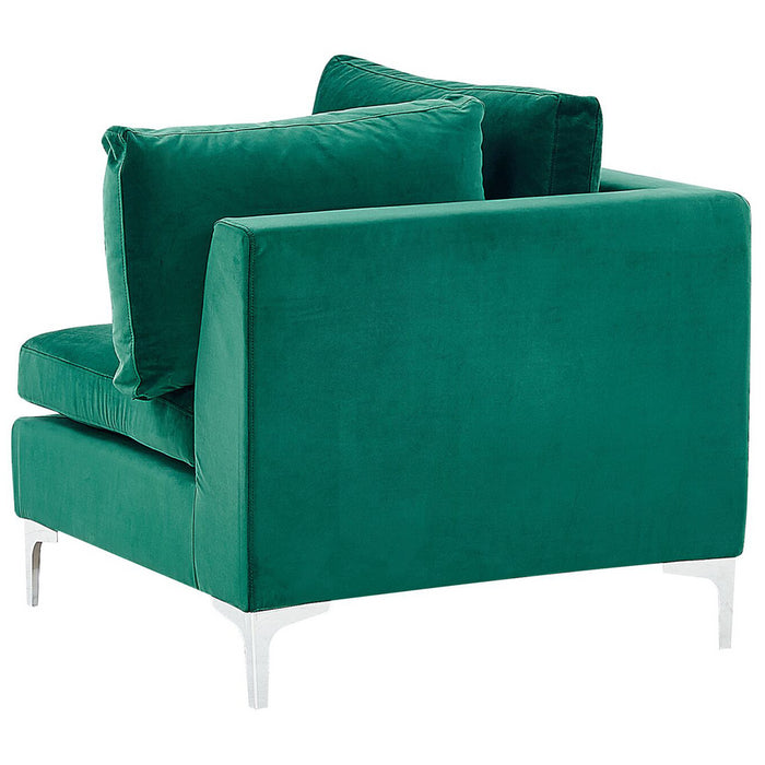 Beliani-EVJA-Hoekbank met hocker 5 zits-Groen-Rechts-300 cm-Fluweel