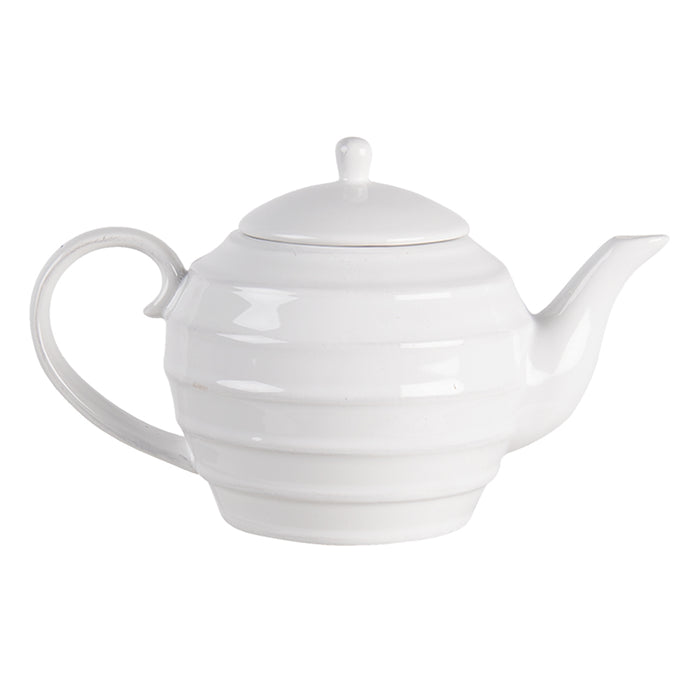 Clayre & Eef Theepot 1000 ml Wit Keramiek Rond Theekan