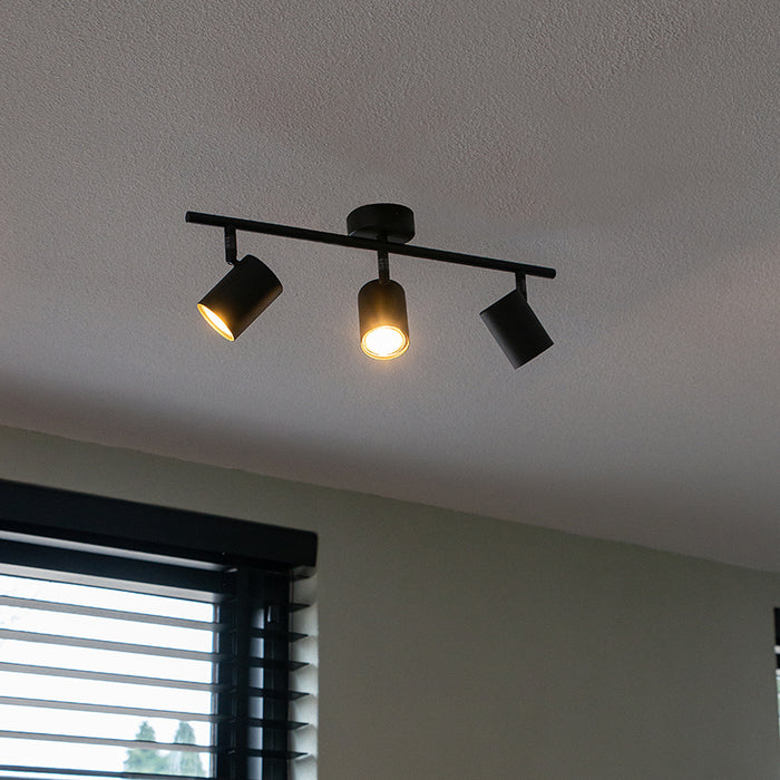 QAZQA Moderne spot zwart kantelbaar 3-lichts - Jeana