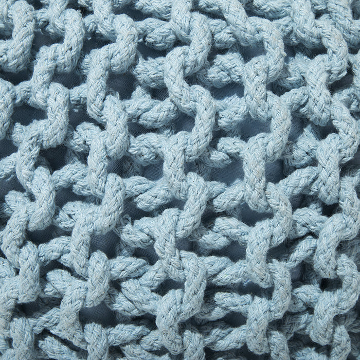 Beliani - CONRAD - Poef - Lichtblauw - 50 cm - Katoen