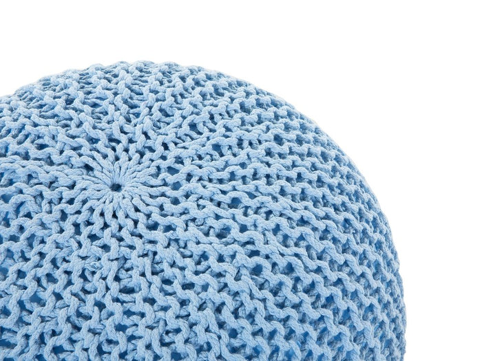 Beliani - CONRAD - Poef - Lichtblauw - 50 cm - Katoen