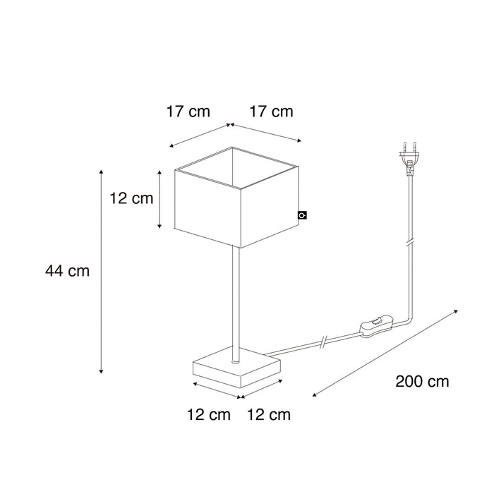 QAZQA Moderne tafellamp zwart stoffen kap zwart met goud - VT 1