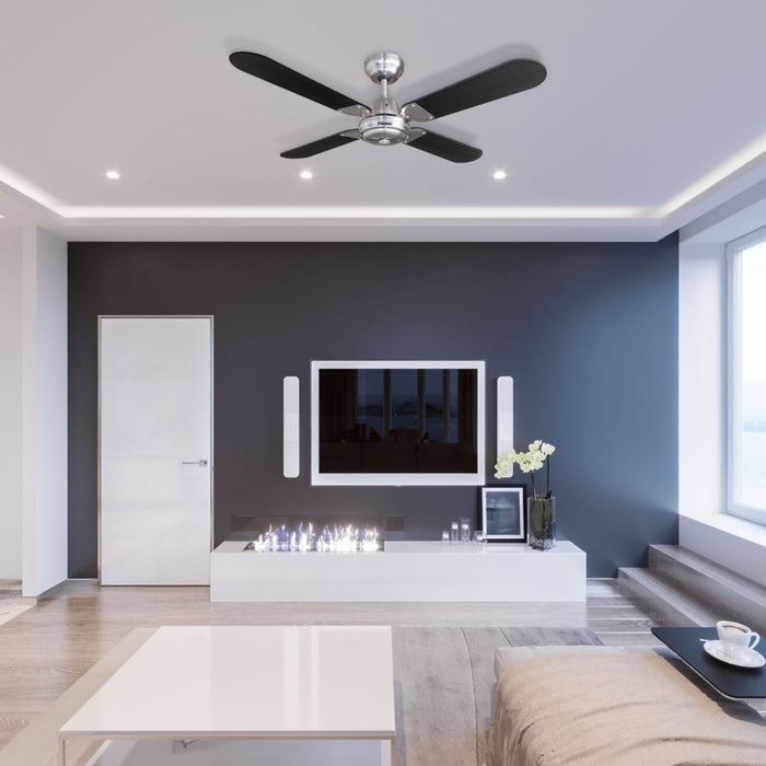 Bestron Plafondventilator DCF42BR 101 cm zwart en zilverkleurig