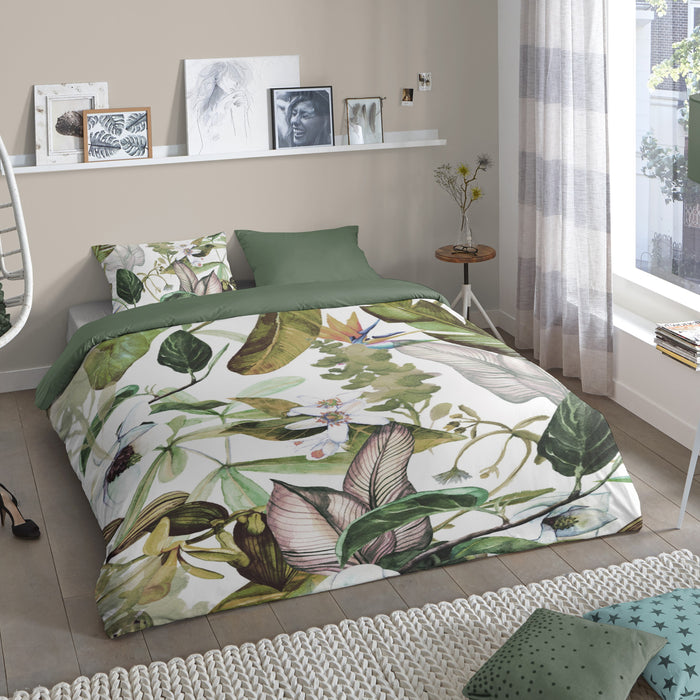 Good Morning Leaves Dekbedovertrek 140 x 220 cm - Groen