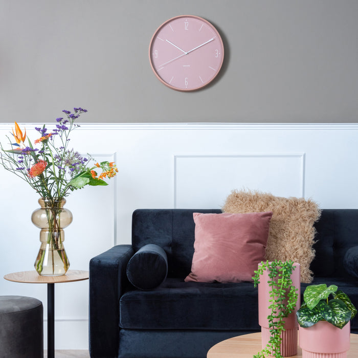 Karlsson Numbers & Lines Iron Wandklok - Roze