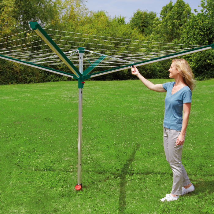 Leifheit Linomatic 500 Deluxe Droogmolen 50 m + Bodemhuls