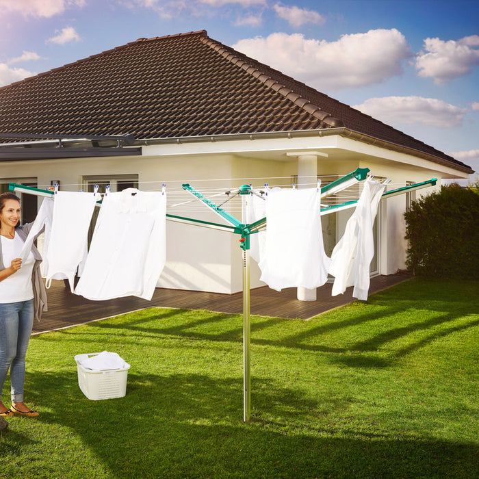 Leifheit Linomatic 500 Deluxe Droogmolen 50 m + Bodemhuls