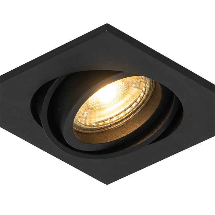 QAZQA Moderne inbouwspot zwart verstelbaar - Club