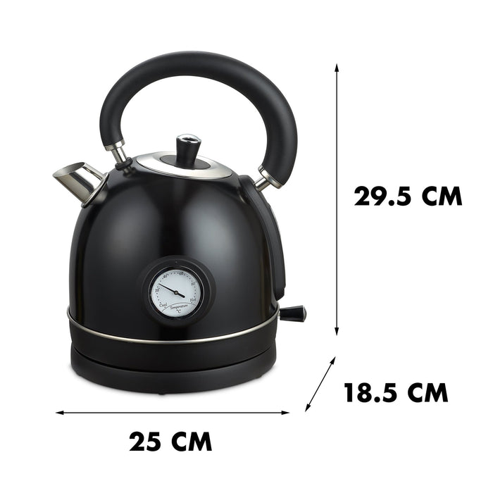 MOA Waterkoker Retro Zwart 1.8 liter - Elektrisch - RVS - EK3TB