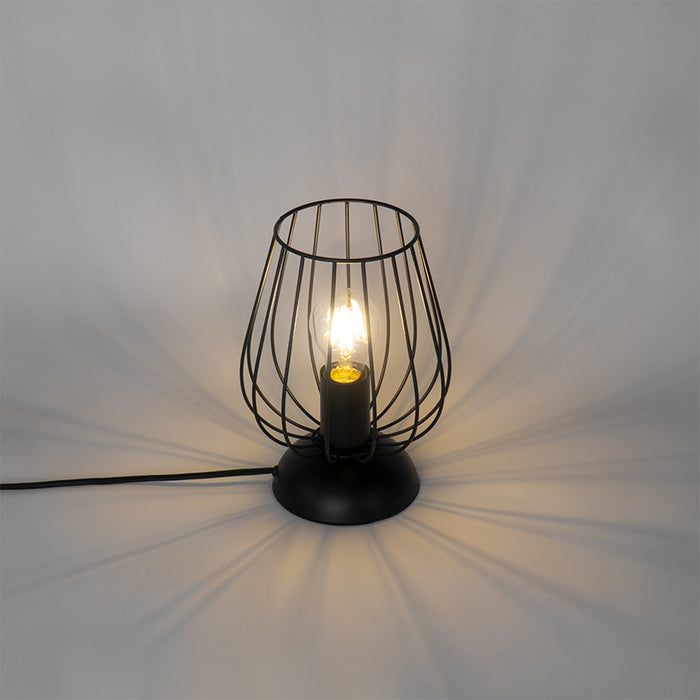 QAZQA Moderne tafellamp zwart draad - Palica