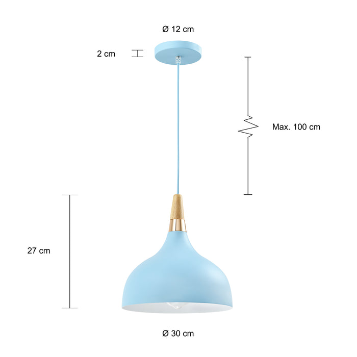 QUVIO Hanglamp rond blauw - QUV5136L-BLUE