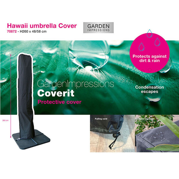 Garden Impressions parasol S 250x250 - d. grijs|ecru+voet en hoes