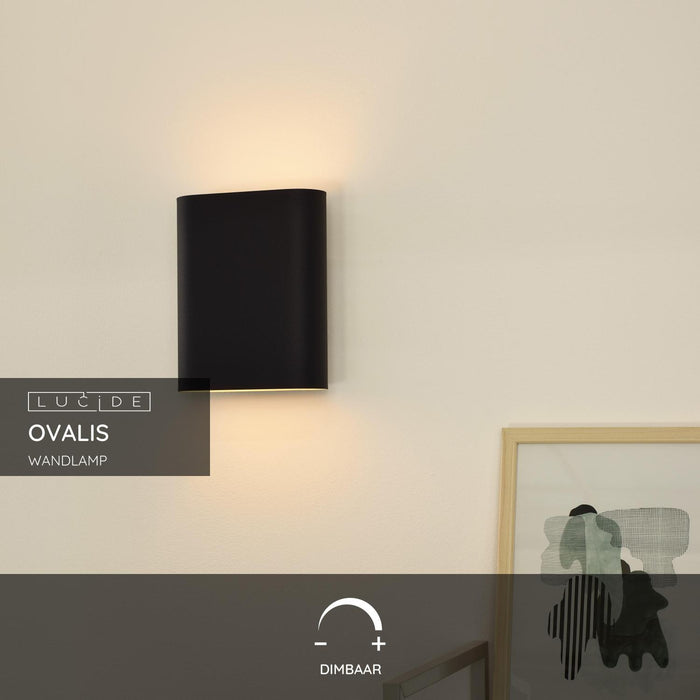 Lucide OVALIS Wandlamp - Zwart