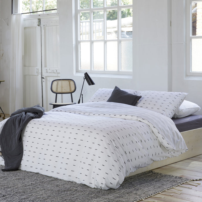 Walra More Dashes Dekbedovertrek 140 x 220/240 cm - Wit