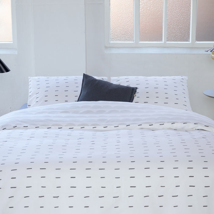 Walra More Dashes Dekbedovertrek 140 x 220/240 cm - Wit