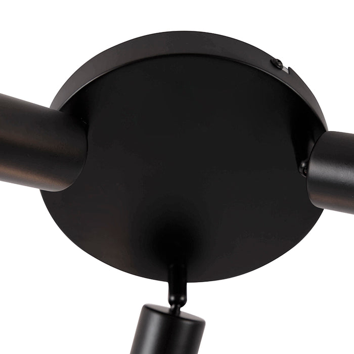 QAZQA Moderne plafondlamp zwart 3-lichts rond - Facil