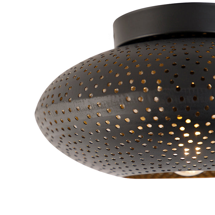 QAZQA Oosterse plafondlamp zwart met goud 25 cm - Radiance