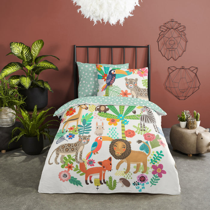 Good Morning Happy Kinder Dekbedovertrek 140 x 220 cm - Multi