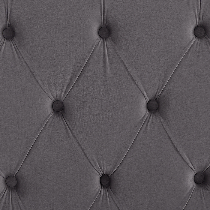 Beliani - LUBBON - Tweepersoonsbed - Grijs - 160 x 200 cm - Fluweel