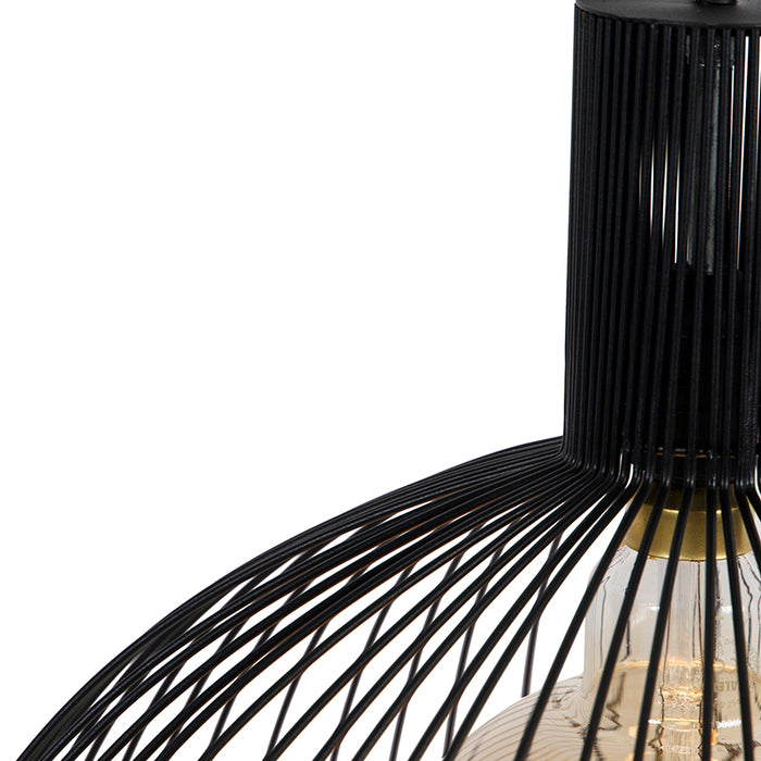 QAZQA Design ronde hanglamp zwart 50 cm - Dos