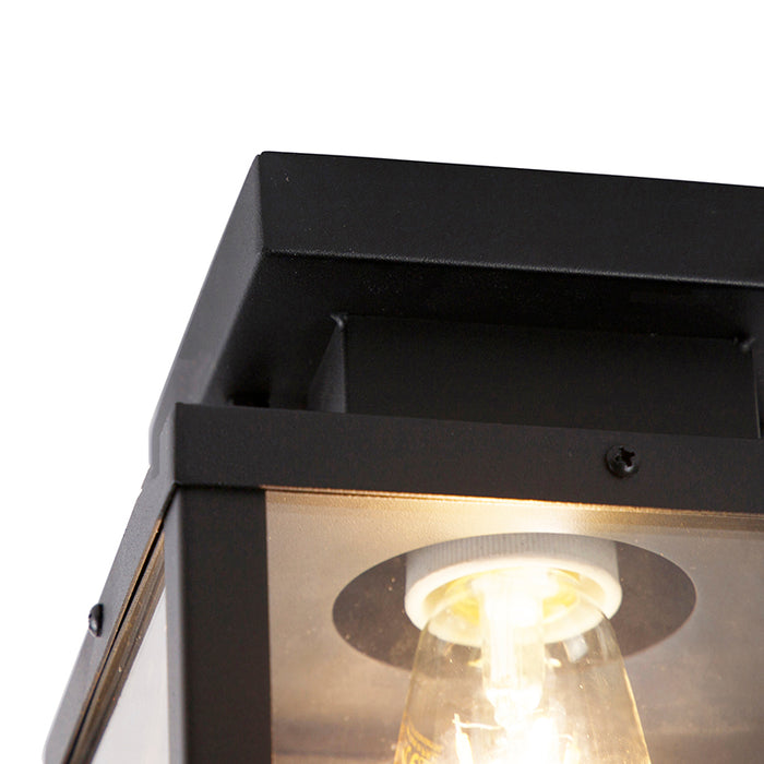 QAZQA Industriële smart buitenplafondlamp zwart incl. ST64 Wifi -