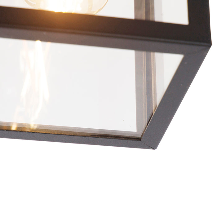 QAZQA Industriële smart buitenplafondlamp zwart incl. ST64 Wifi -