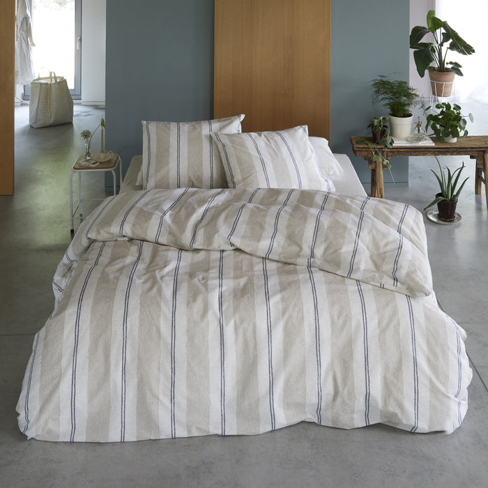 Walra Remade Nautic Stripes Dekbedovertrek 140 x 220/240 cm - Zand