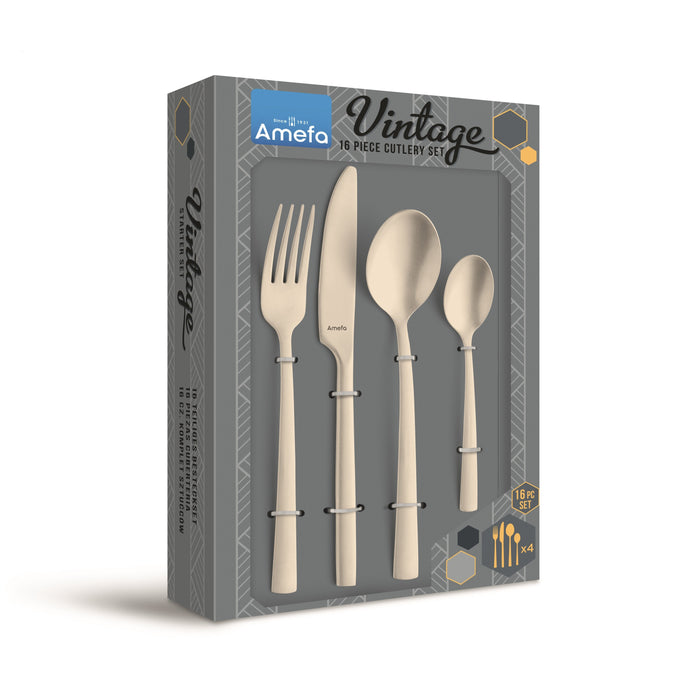 Amefa Manille Vintage Bestekset 16-delig - Champagne