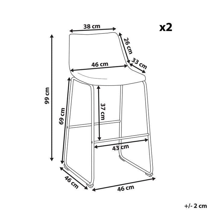 Beliani - FRANKS - Barkruk - Beige - Polyester
