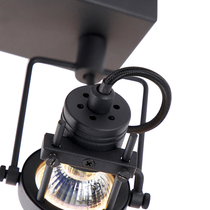 QAZQA Industriële spot zwart 3-lichts - Suplux