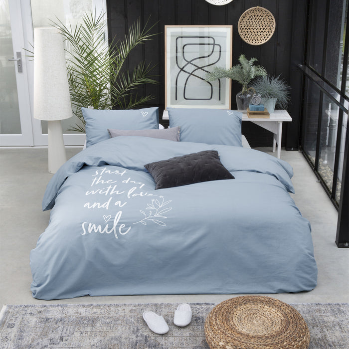 Walra Smile with Love Dekbedovertrek 200 x 220/240 cm - Jeans blauw