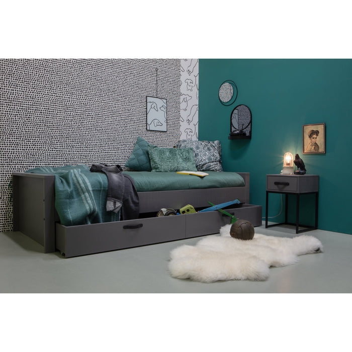 WOOOD Morris Bed Incl. Bedlade|Lattenrol - Grenen - Leem - 90x200