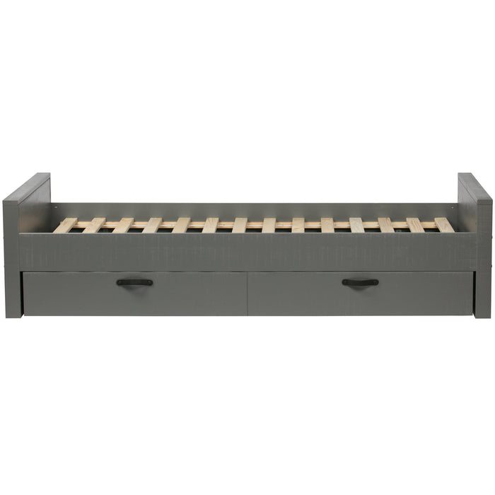 WOOOD Morris Bed Incl. Bedlade|Lattenrol - Grenen - Leem - 90x200