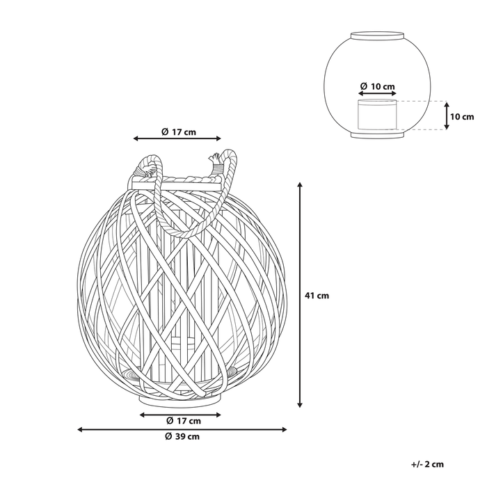 Beliani - SAMOA - Lantaarn - Wit - Wilgenhout