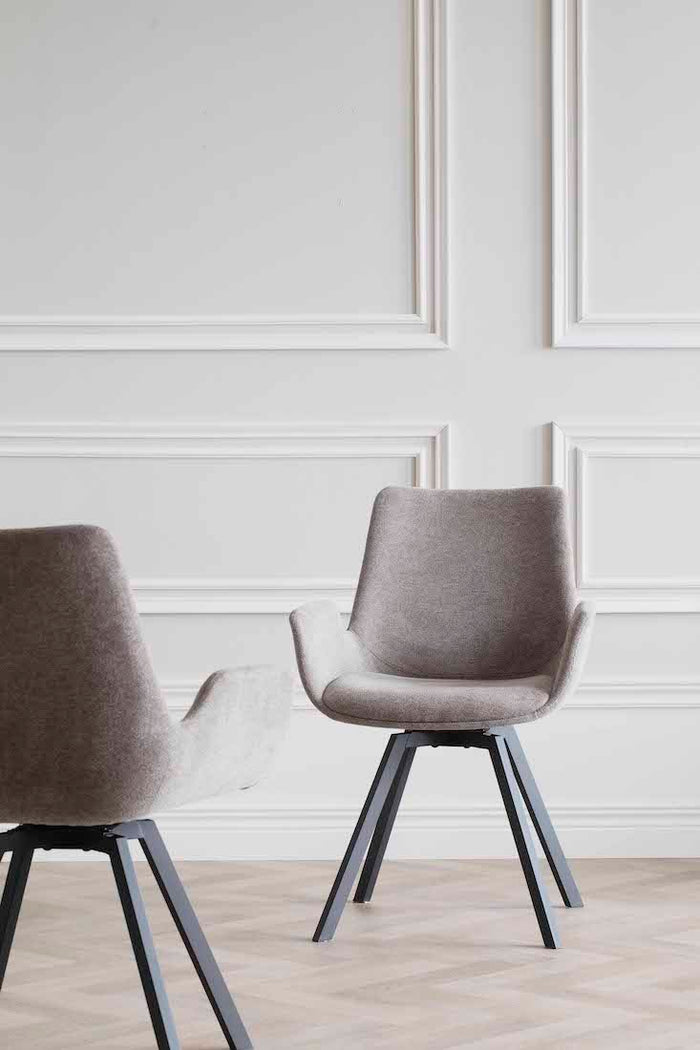 Rowico Norwell Draaibare Eetkamerstoel - Set Van 2 - Beige Stof