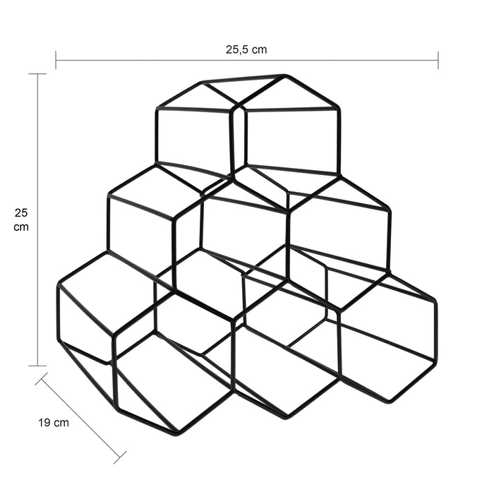 QUVIO Wijnrek voor 6 flessen metaal - Zwart