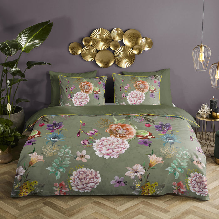 Descano Organic Parma Dekbedovertrek 200 x 220 cm - Olijfgroen